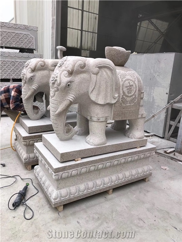 Garden Stone Elephant Sculpture Animal Statue