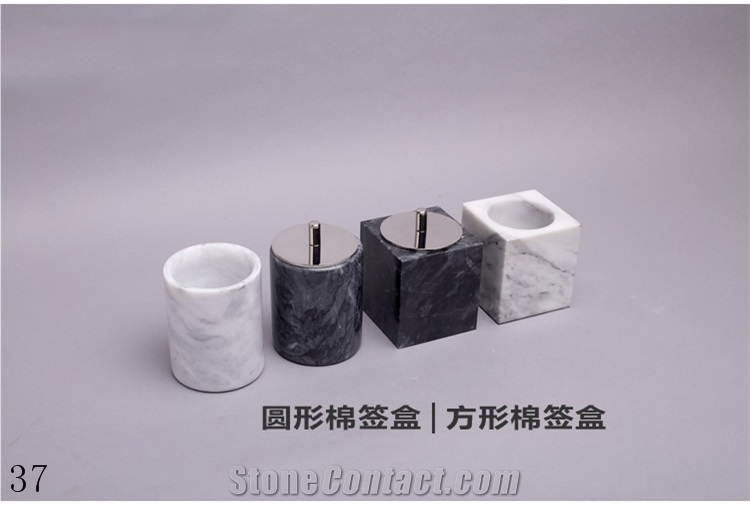 Marble Stone Lotion Bottle Bathroom Gargle Set