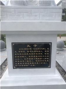 White Marble Carved Confucius Statue