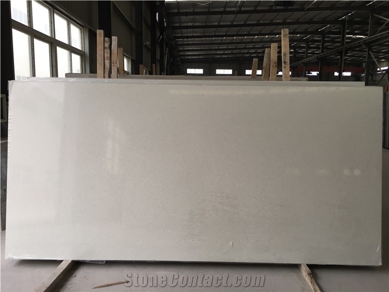Artificial White Sparking Quartz Stone Countertops