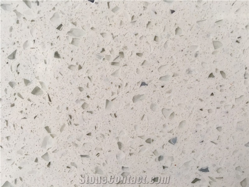 Artificial White Sparking Quartz Stone Countertops