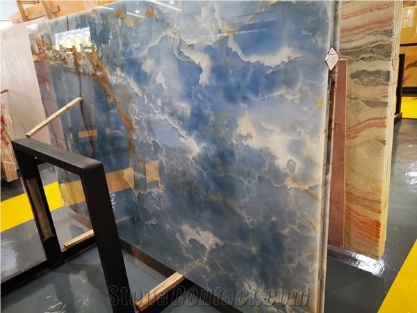 China Blue Onyx Floor Wall Tiles Slabs