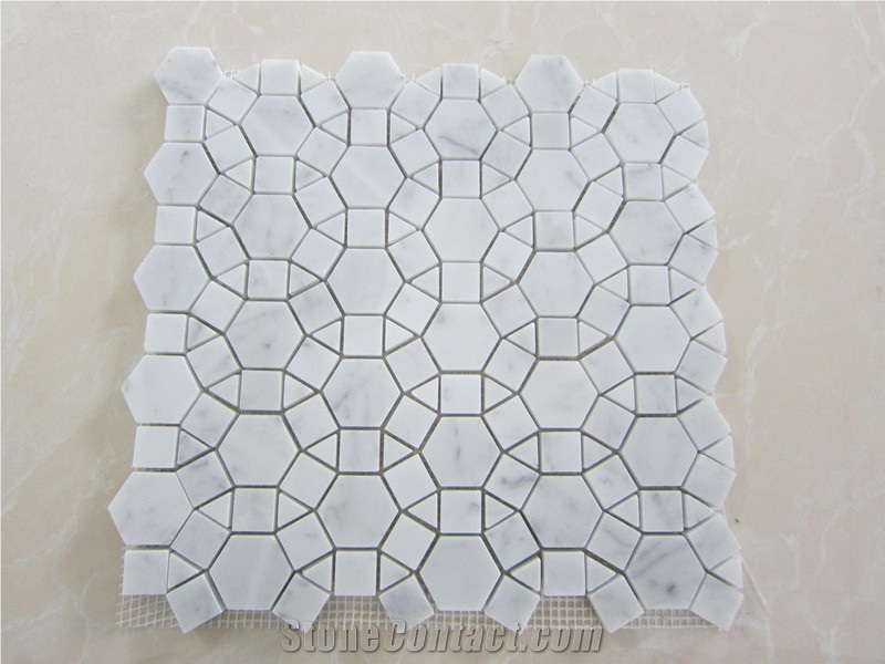 China Carrara Marble Mosaic Wall Floor Tiles