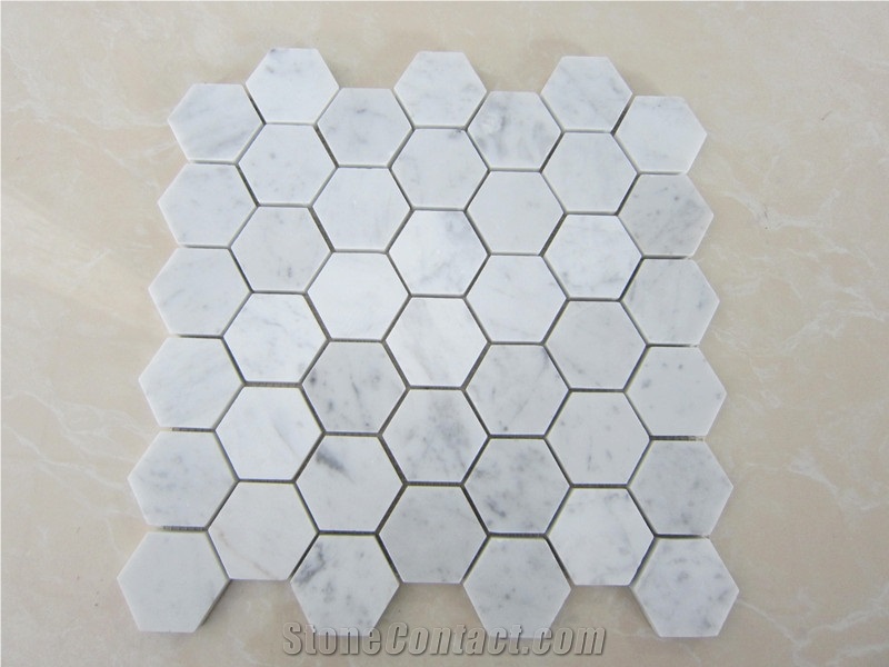 China Carrara Marble Mosaic Wall Floor Tiles