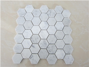 China Carrara Marble Mosaic Wall Floor Tiles