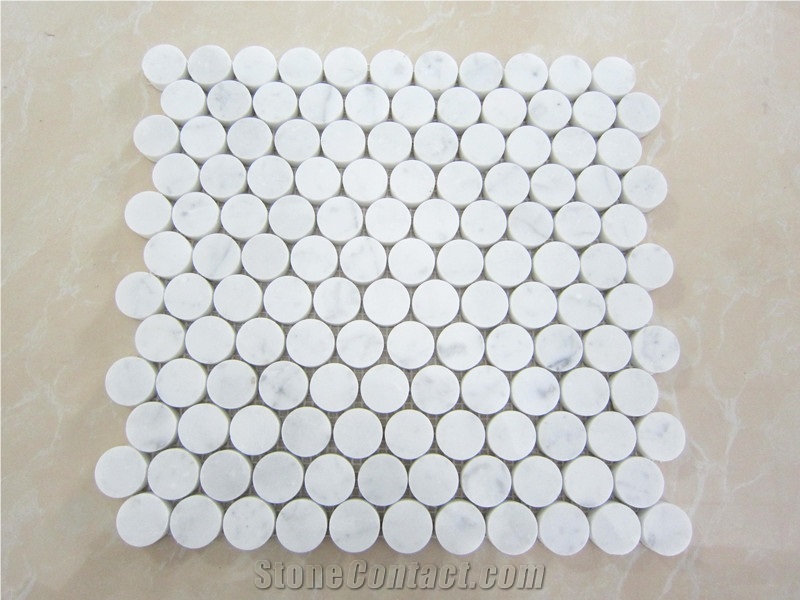 China Carrara Marble Mosaic Wall Floor Tiles
