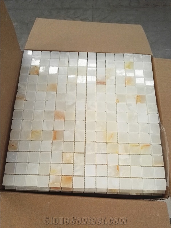 China Golden Jade Marble Mosaic Tiles