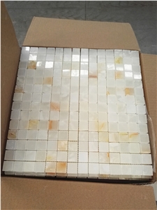 China Golden Jade Marble Mosaic Tiles China Golden Jade Marble Mosaic Tiles