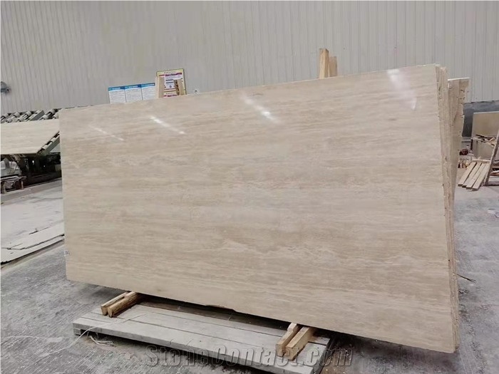 China Polished Roman Hole Travetine Slabs Tiles