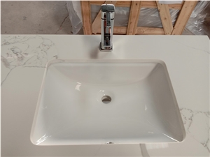 Ivory Quartz Bathroom Counter Vanity Top