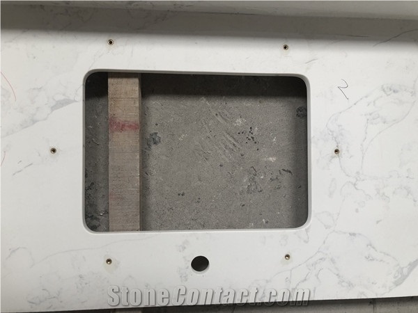 Ivory Quartz Bathroom Counter Vanity Top