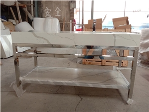 Ivory Quartz Bathroom Counter Vanity Top
