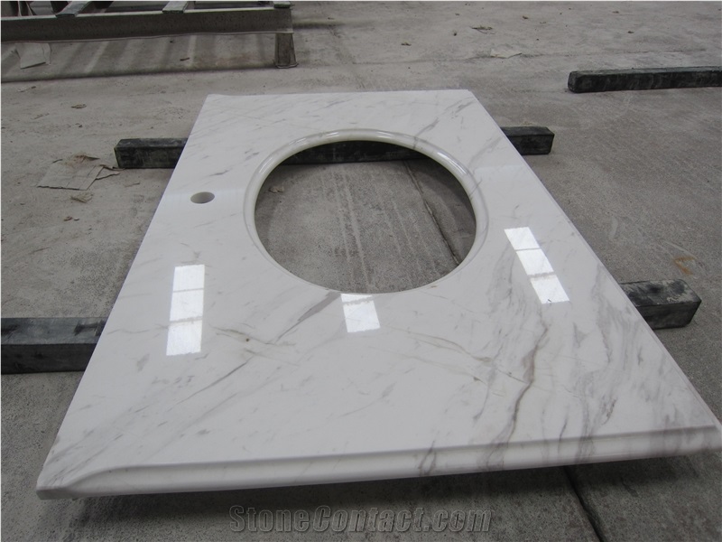Natural Stone Marble Volaks White Countertop