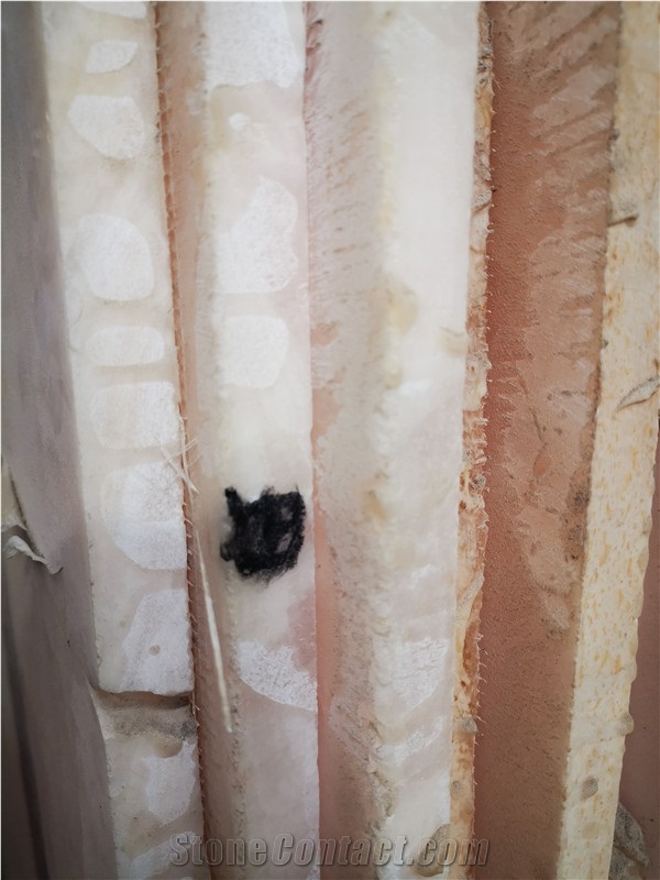 Polishde Man-Made Pink Quartzite Bathroom Slabs