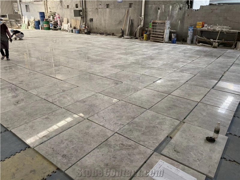 Tundra Azure Blue Honed Marble Tiles in Layout