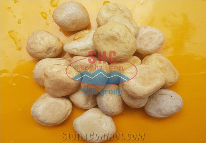 Yellow Tumbled Pebble Stone for Decoration