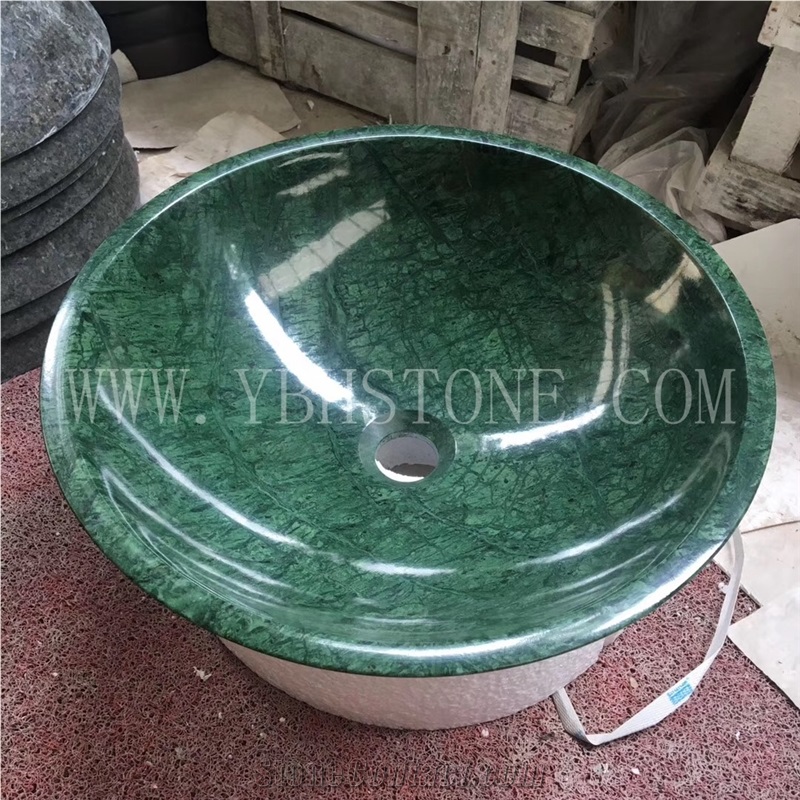Beige Marble/Polished Round Wash Basin Of Bathroom