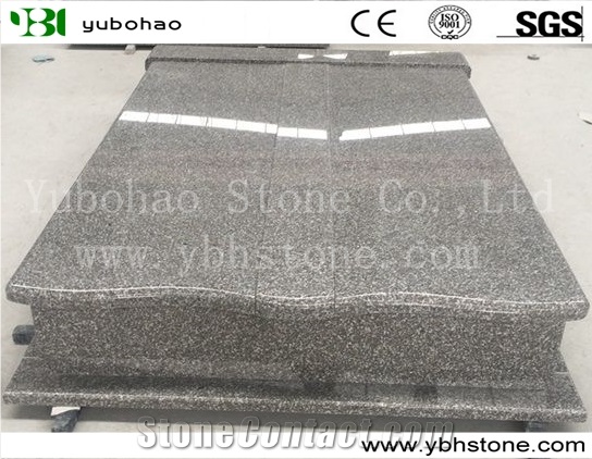 Polished Pink Granite Double Monuments Of European
