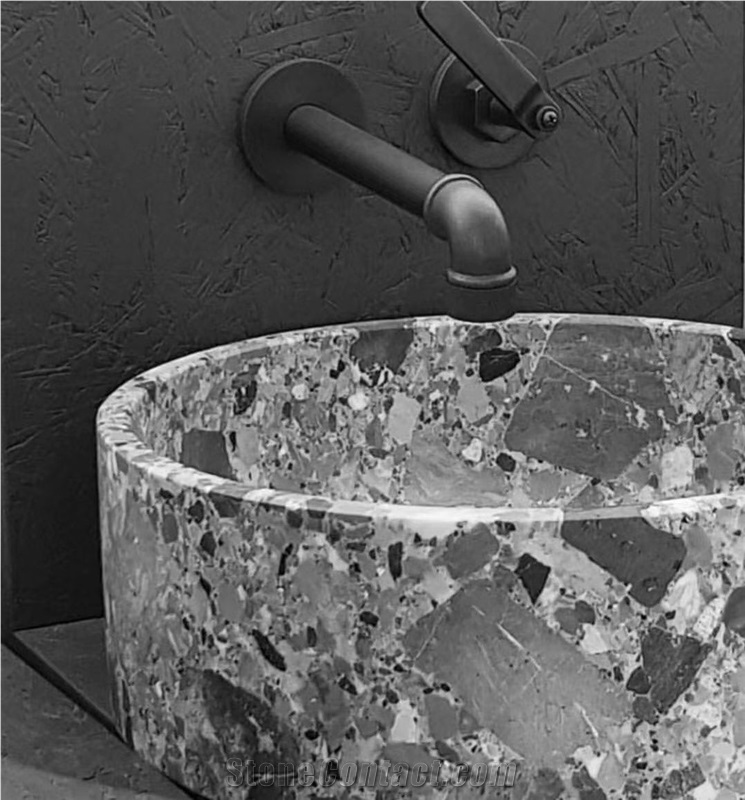 Fossil Grey Marble Floor Design White Granite