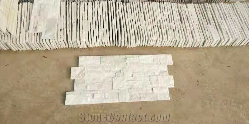 Z Shape White Quartzite Wall Cladding Stoneveneer
