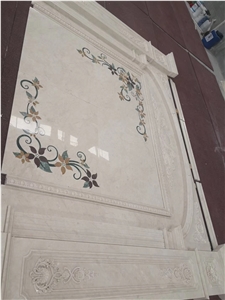 Beige Marble Waterjet Pattern Flooring Use