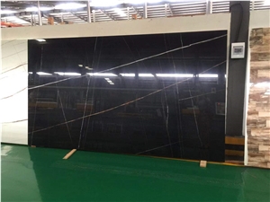 Black Marble Look,Nano Crystallized Glass Slab