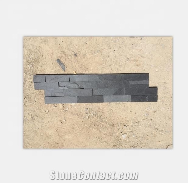 Black Quartzite Slate Wall Cladding Stone Panels