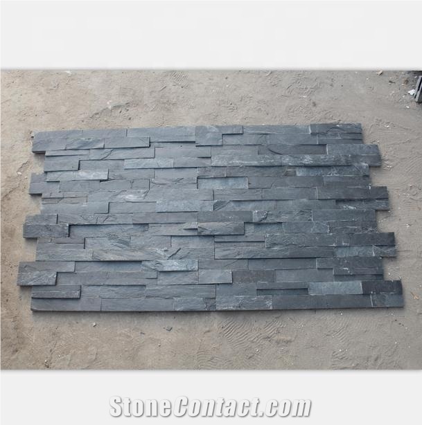Black Quartzite Slate Wall Cladding Stone Panels