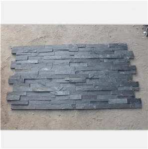 Black Quartzite Slate Wall Cladding Stone Panels