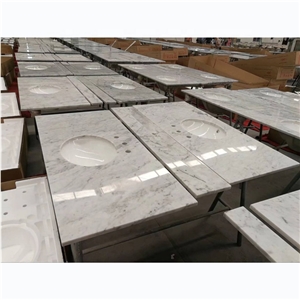 Carrara White Marble Straight Polished Vanity Tops