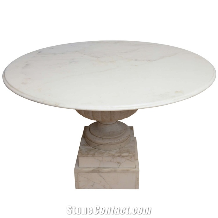 Carrara White Natural Stone Marble Center Table
