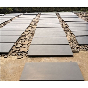 China Custom Black Mongolian Basalt Stone Tiles