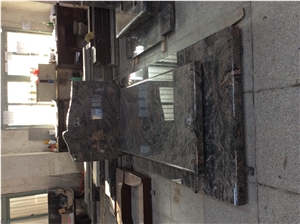 China Juparana Granite European Tombstone Monument