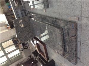 China Juparana Granite European Tombstone Monument