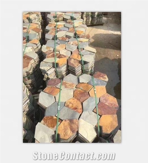 China Slate Tile Flagstone Mat Mesh Stone Tiles