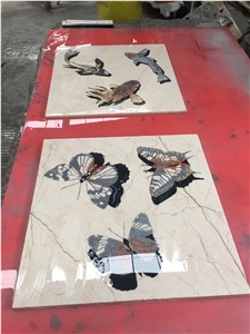 European Parquet Floor Tile Waterjet Medallions