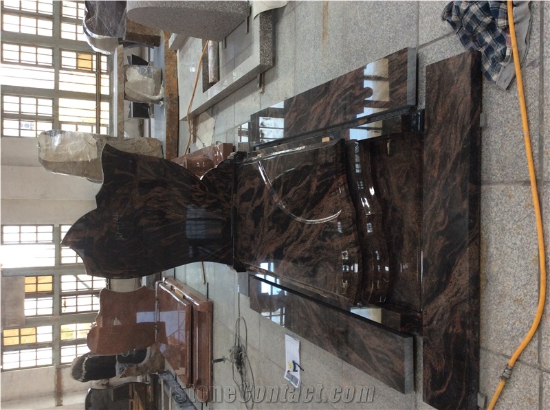 European Style Aurora Granite Tombstone