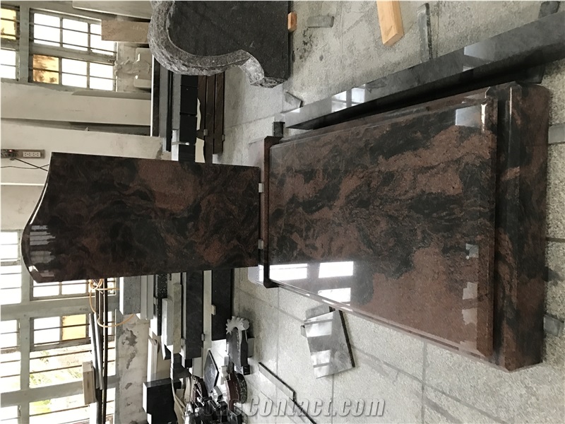 European Style Aurora Granite Tombstone