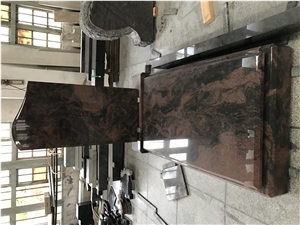 European Style Aurora Granite Tombstone