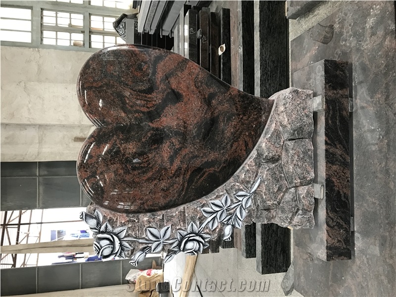 European Style Aurora Granite Tombstone