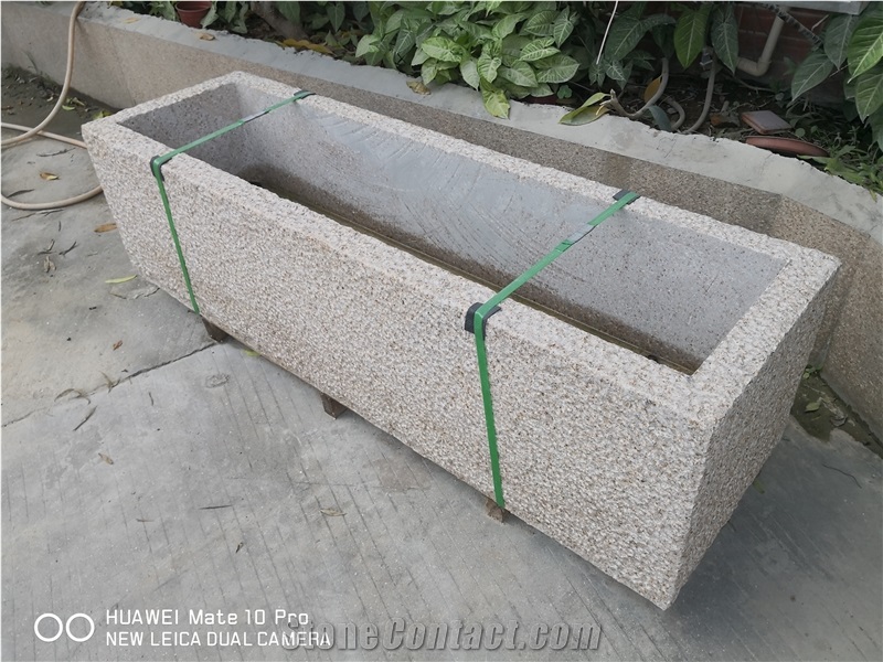 Granite Garden Flower Pot, G682 Yellow Granite