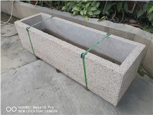 Granite Garden Flower Pot, G682 Yellow Granite Granite Garden Flower Pot, G682 Yellow Granite