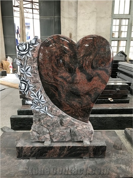 India Aurora Granite Cemetery Upright Tombstone