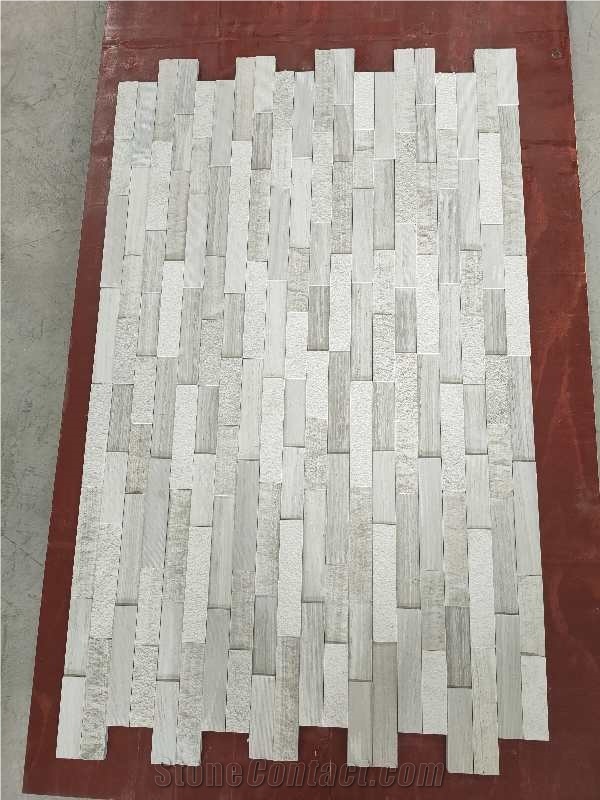 Natural Surface White Wood Ledger Panels