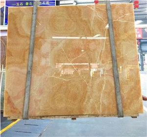 Orange Jade Bubble Onyx Slabs for Hotel Walling