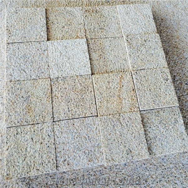 Polished Golden Hemp Big Grain Granite Tiles