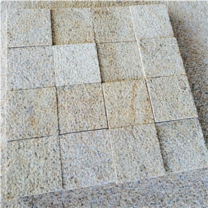 Polished Golden Hemp Big Grain Granite Tiles