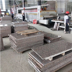 Polished Sanbao Hong Granite Tiles