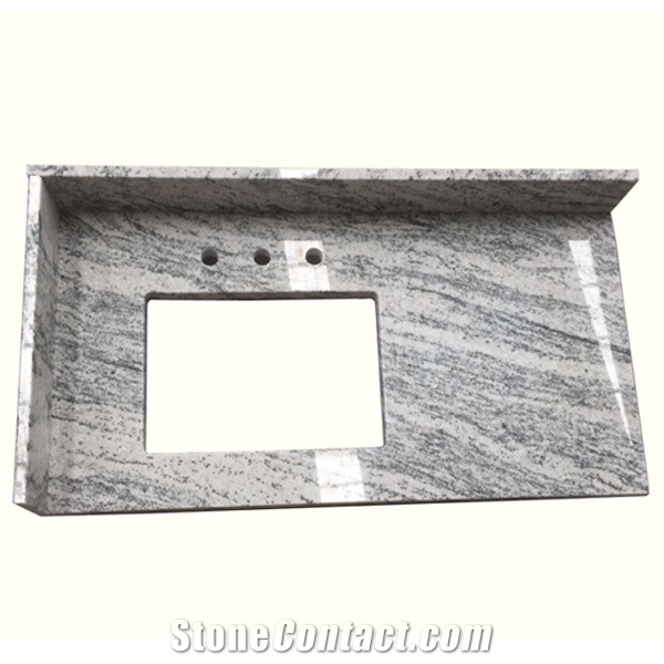 Polished Silver Grey Clouds Granite Countertop