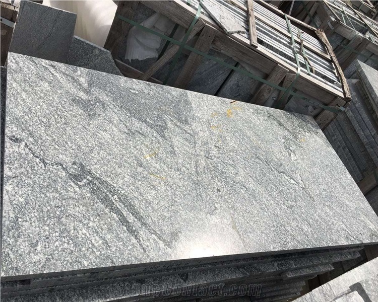 Polished Silver Grey Clouds Granite Countertop